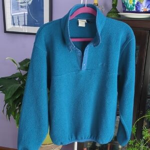 L.L. Bean Teal Fleece Pullover